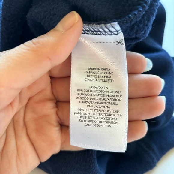 Size 7 kids Ralph Lauren POLO Bear basketball navy blue crew neck sweater - Picture 9 of 11